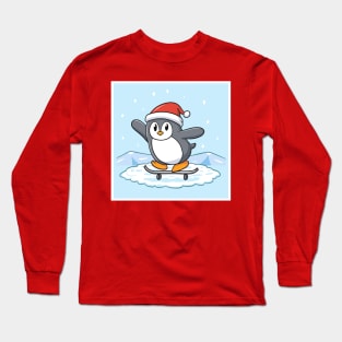 Adorably Festive Christmas penguin Long Sleeve T-Shirt